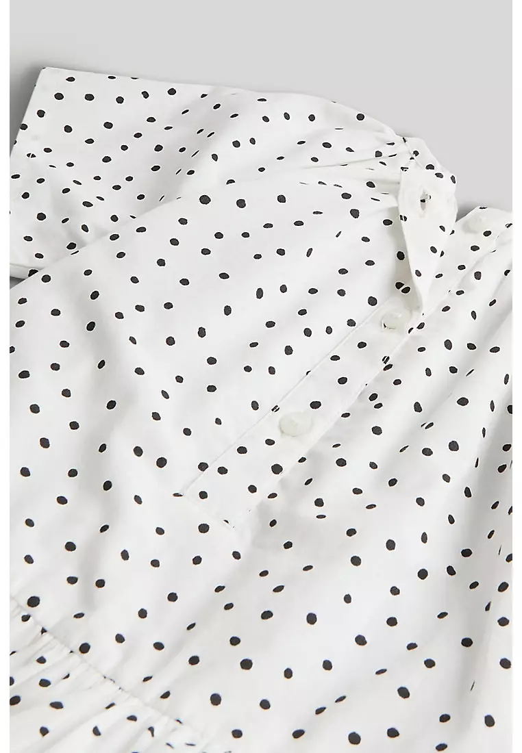 White Spotty Cotton Dress