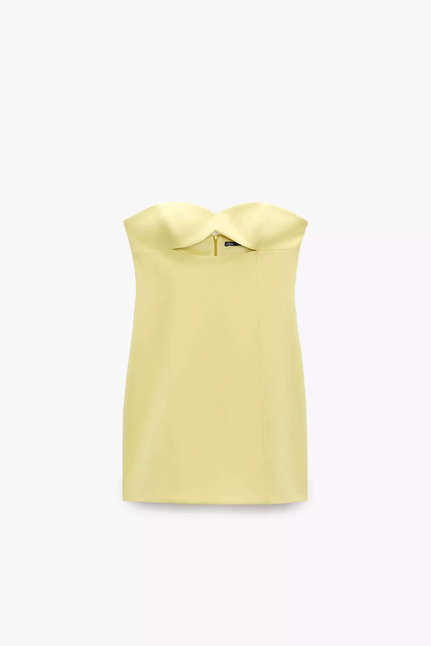 Yellow mini dress zara discount