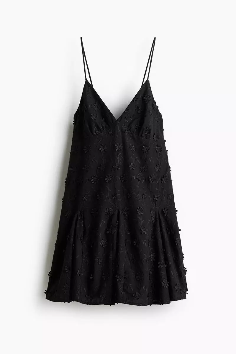 Appliquéd cotton dress