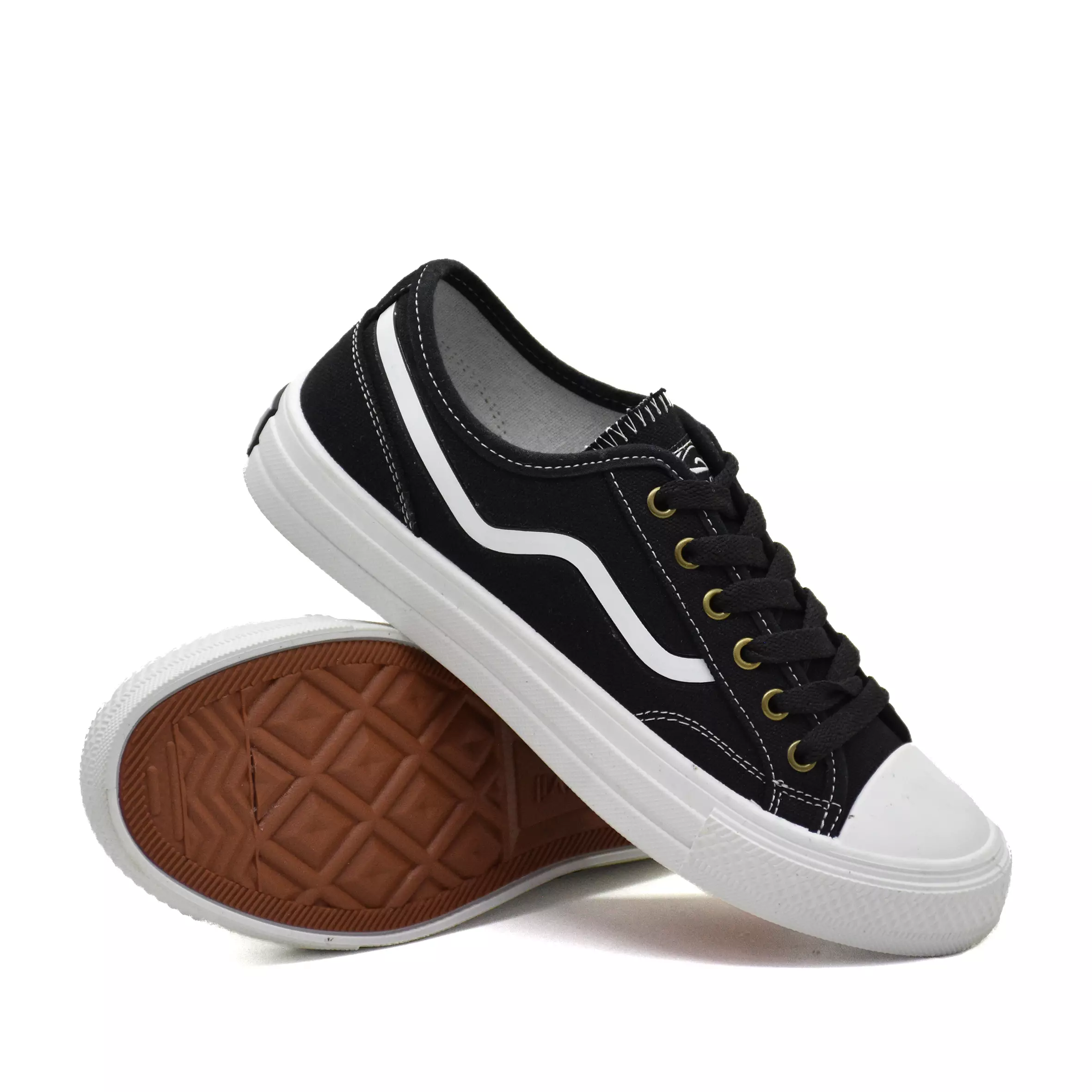 Carvil Sepatu Pria Vinite Low Black/White