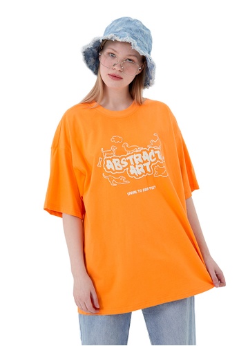 Twenty Eight Shoes orange Pet Theme Foamed Printed Short T-shirt HH1044 E5141AAF2FC533GS_1