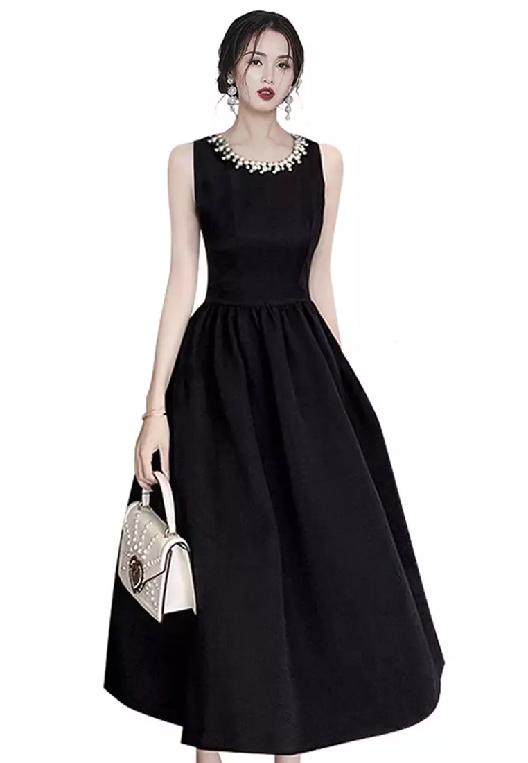 New Audrey Hepburn Style Black Dress CA080719