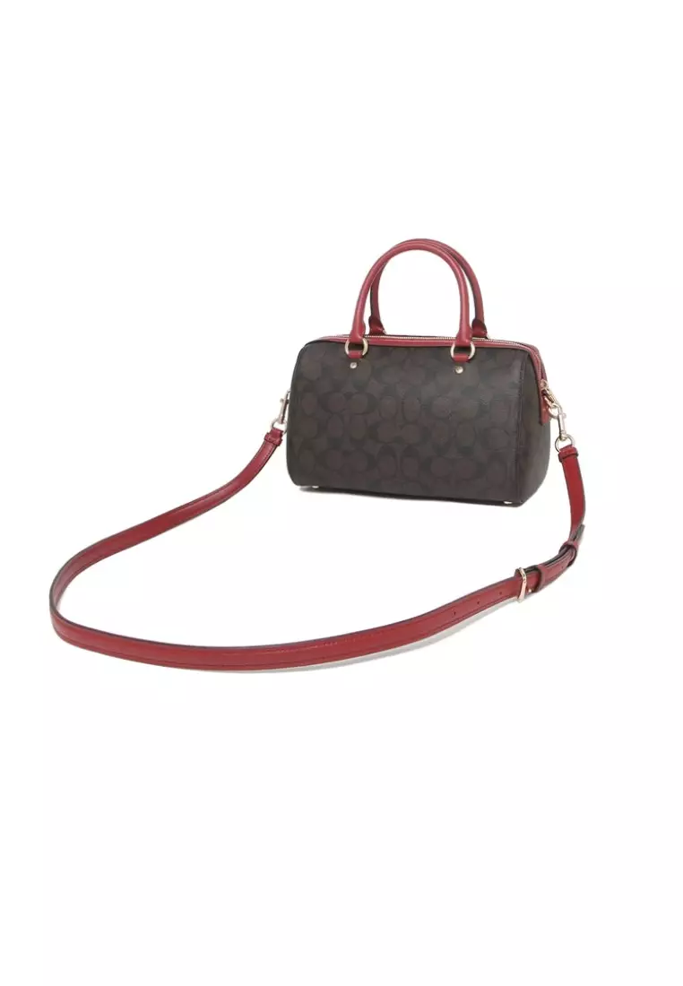 コーチ ROWAN SATCHEL / ブラウン レッド Coach Rowan Satchel in Signature Canvas, IM/BROWN 1941 RED