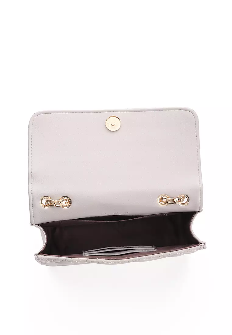 GYKACO MEGUMI Light Grey - Tas Wanita Sling Bag - Fashion Top Handle Bag (Import)