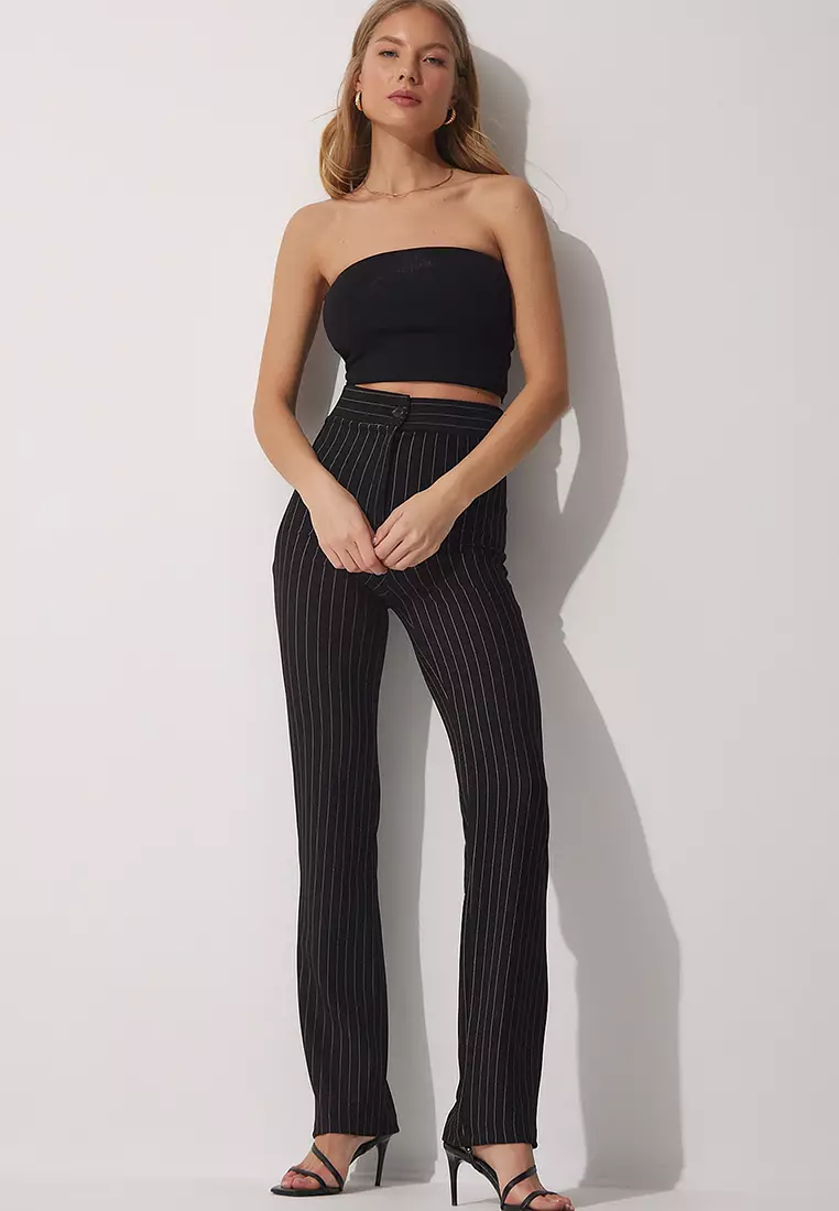 High Waist Striped Pants