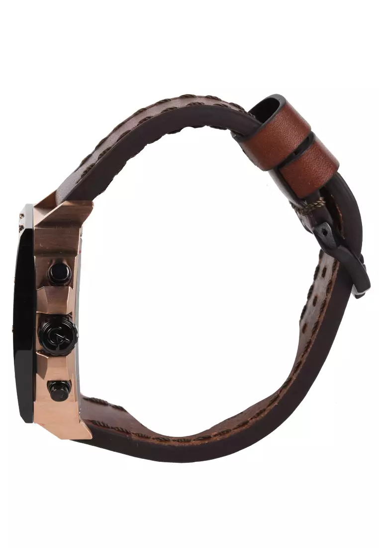 Alexandre Christie - Jam Tangan Pria - Rosegold - Brown Leather Strap - 6376MCLBRBA