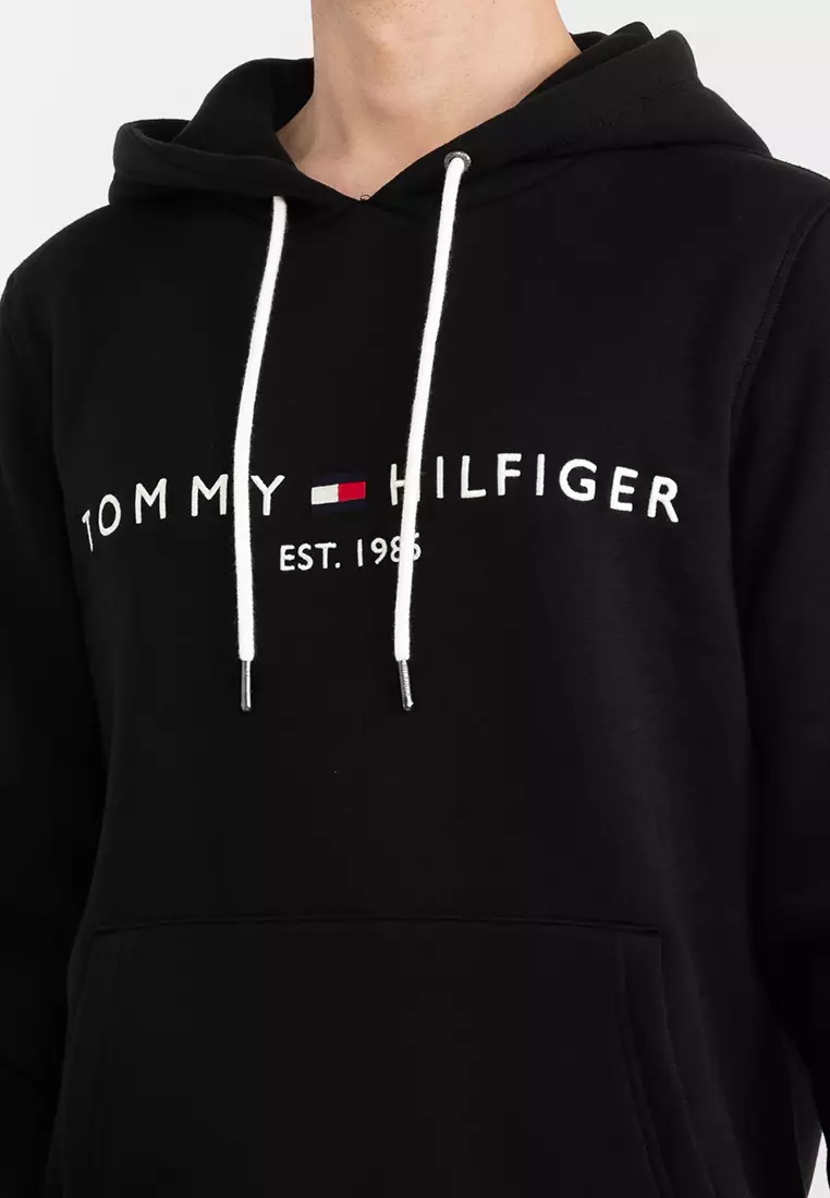 Hilfiger black hoodie deals