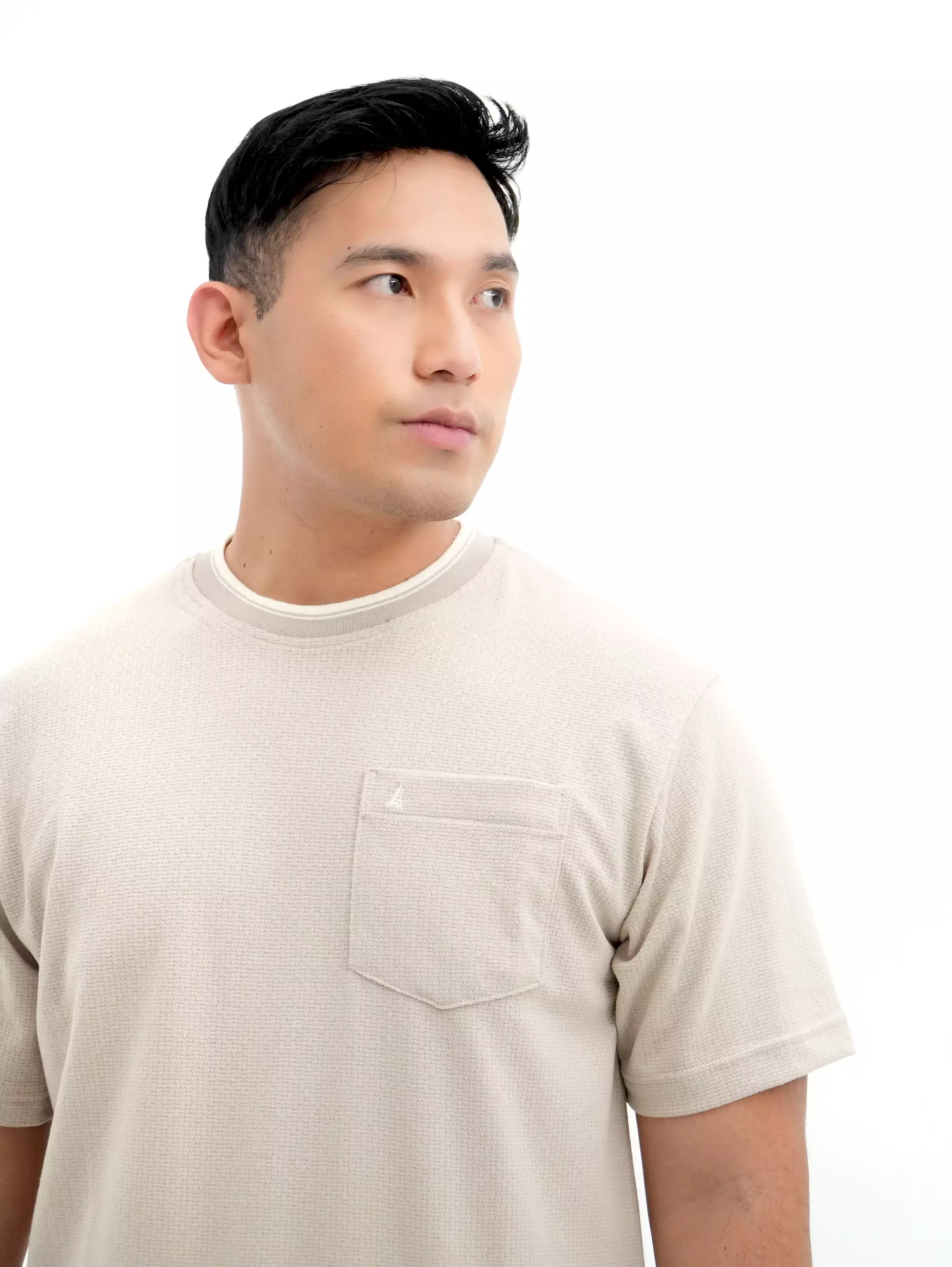 Kaos Oblong T-Shirt Krem Beige 3456