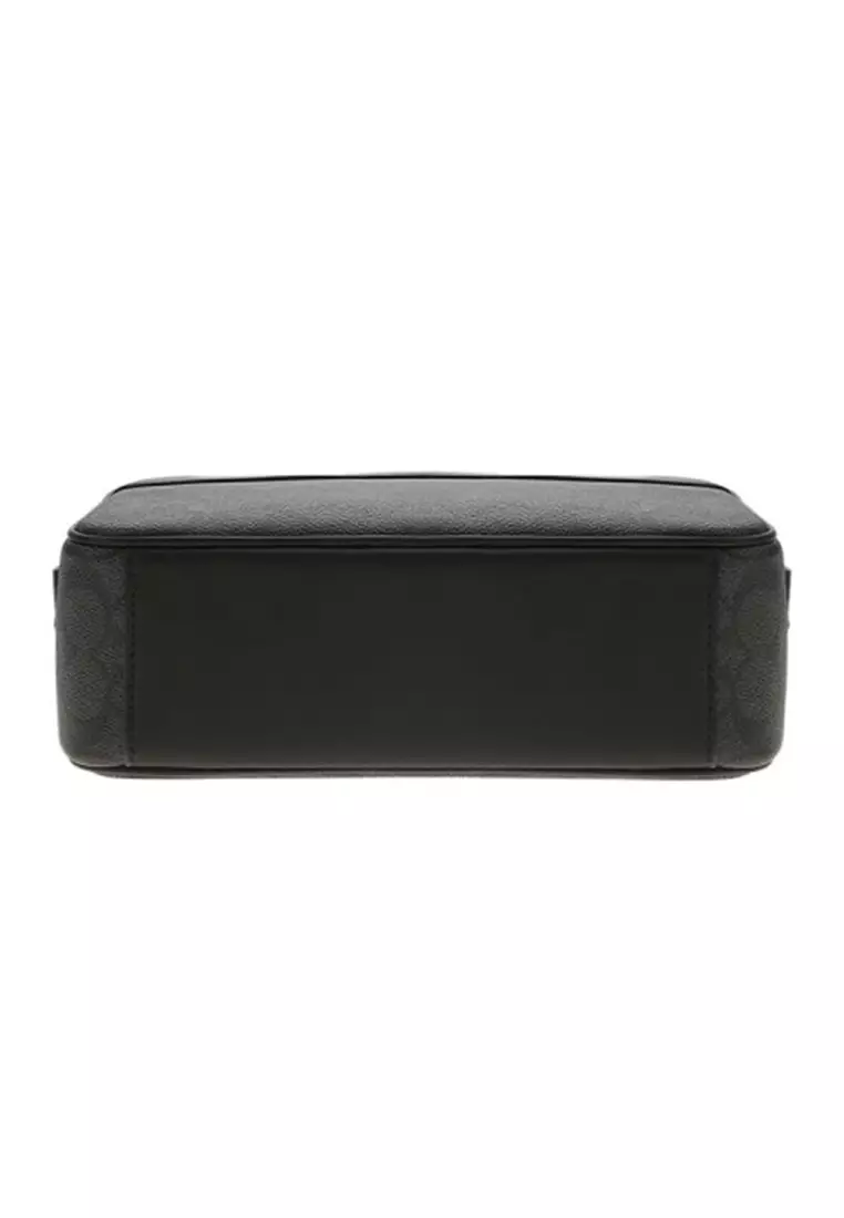 Graham Crossbody Bag In Signature Canvas Charcoal Black CV921