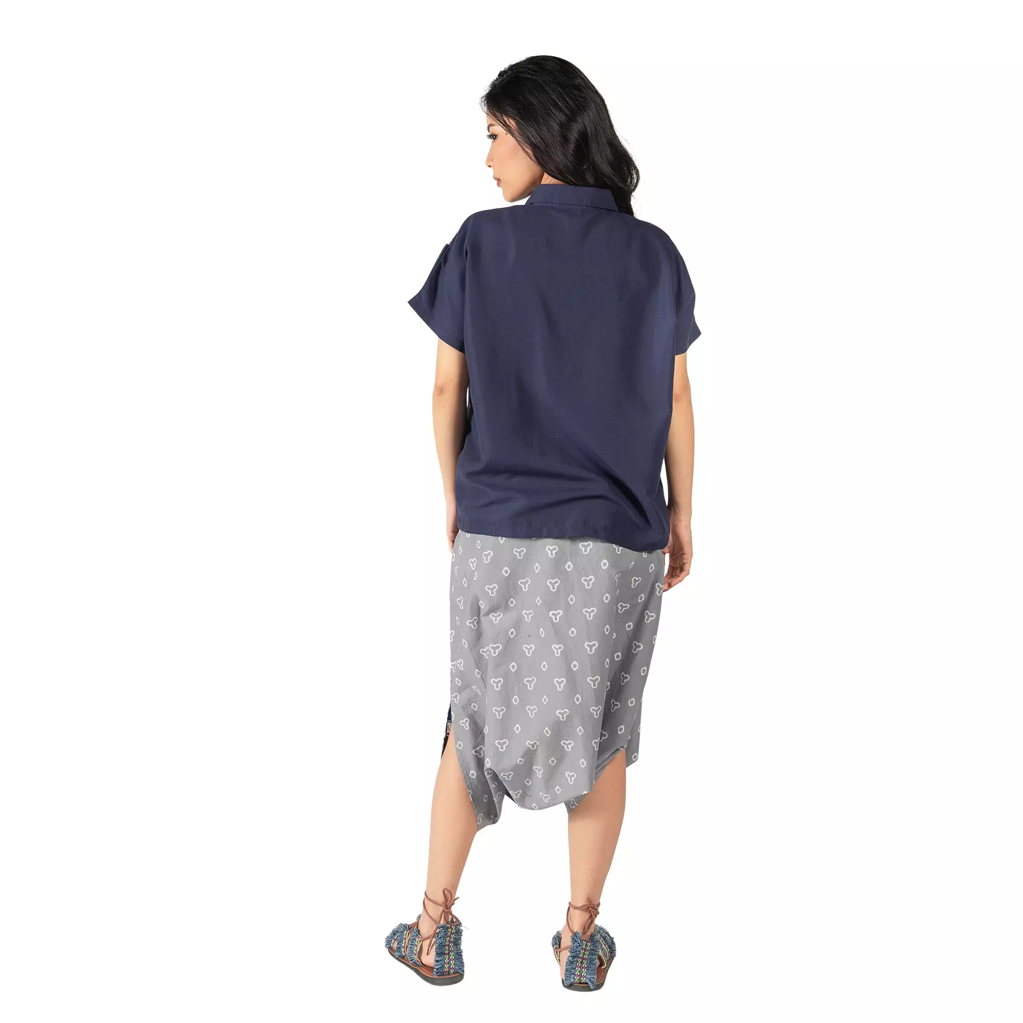 Blouse Batik Wanita - Bhatara Batik Modest - Atasan Batik Modern Lengan Pendek