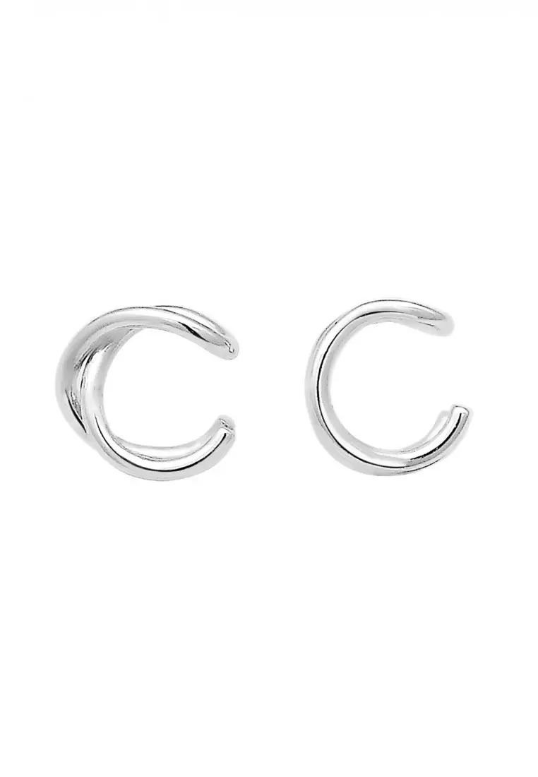 Anting Perhiasan Perak 925 Wanita Ear Cuff Geo Basic Minimalist