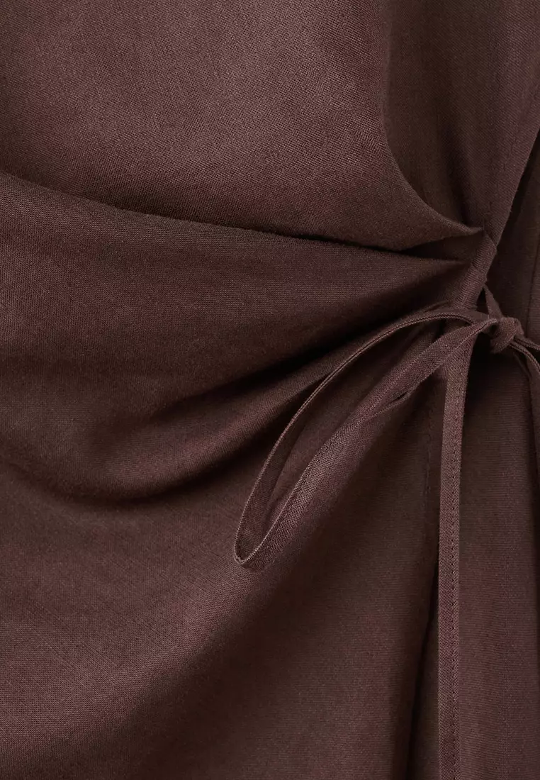 Wrap Midi-Dress With Knot
