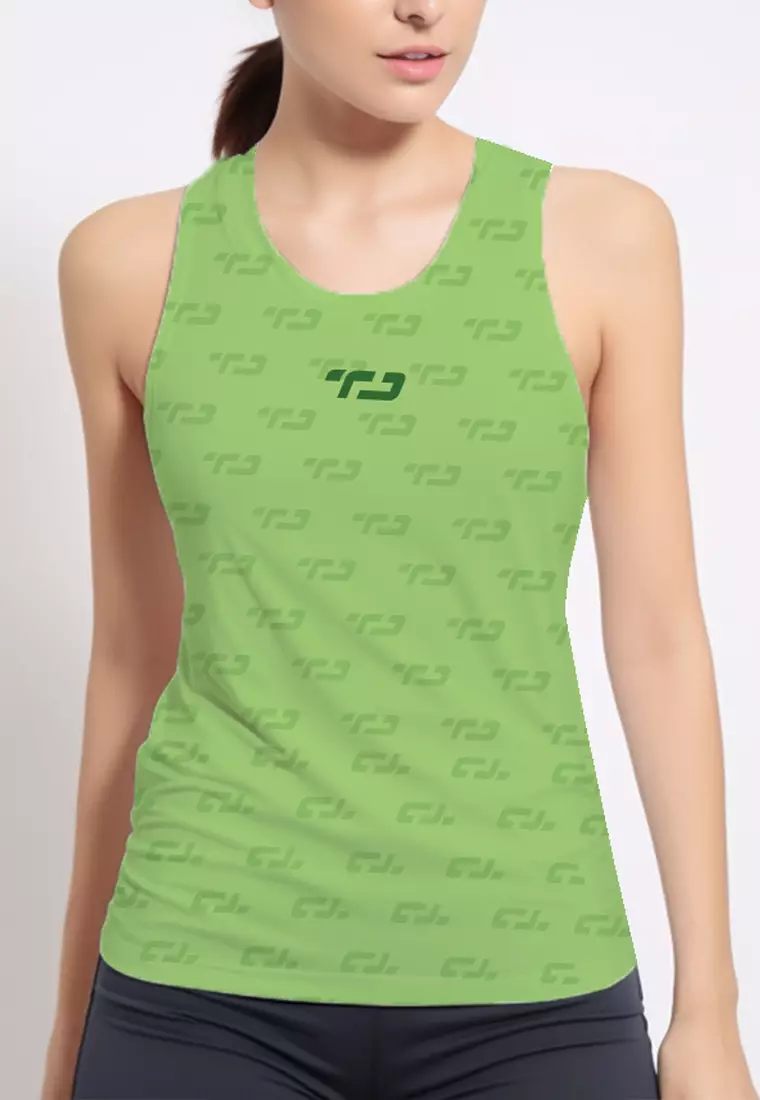 LSB69 baju olahraga drifit kutung Td matcha ice cream tank top hijau avocado matcha latte