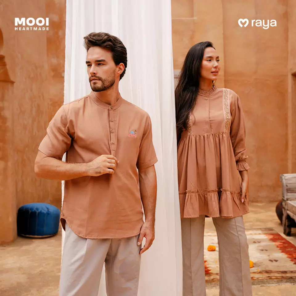 Mooi Atasan Pria Kemeja Pria Raya Collection Karim Koko - Dusty Blue