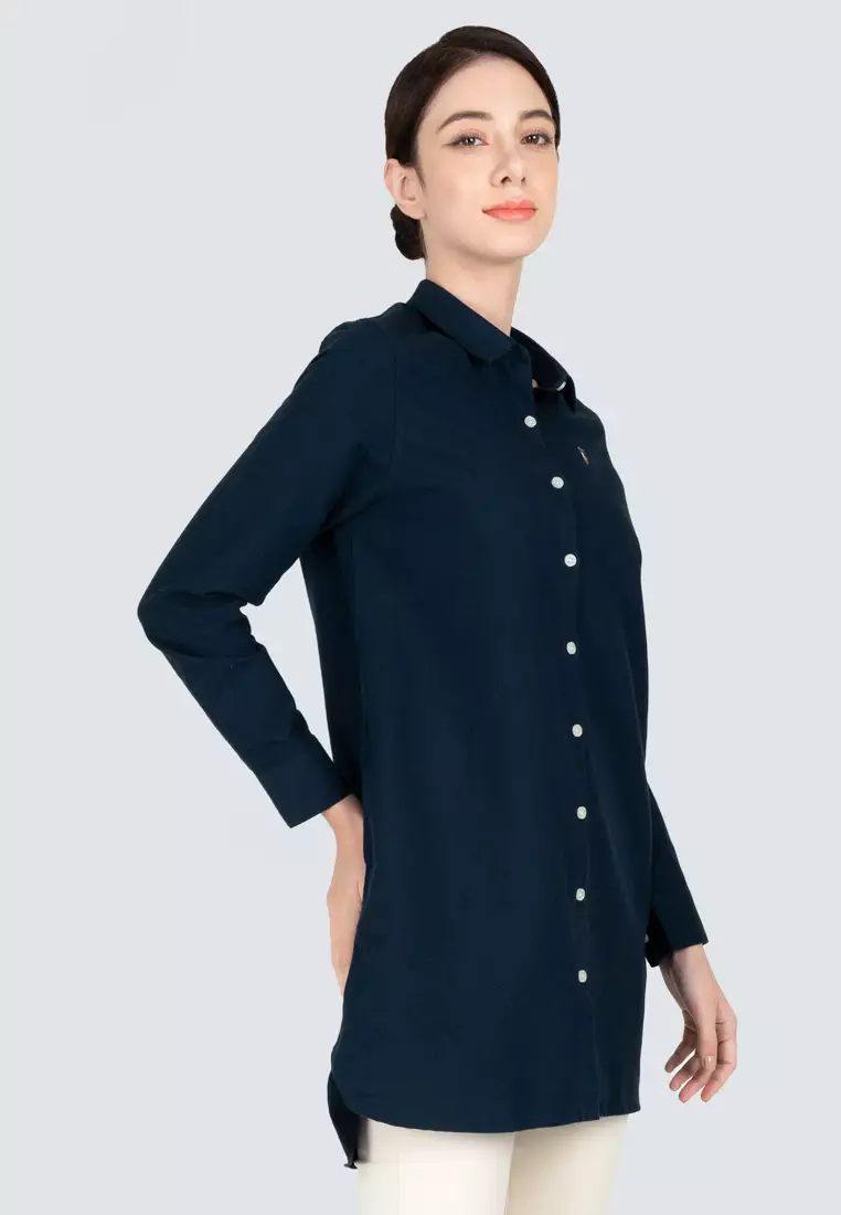 Polo Haus - Women’s Oxford Long Sleeve Shirt Dress WBSDE001