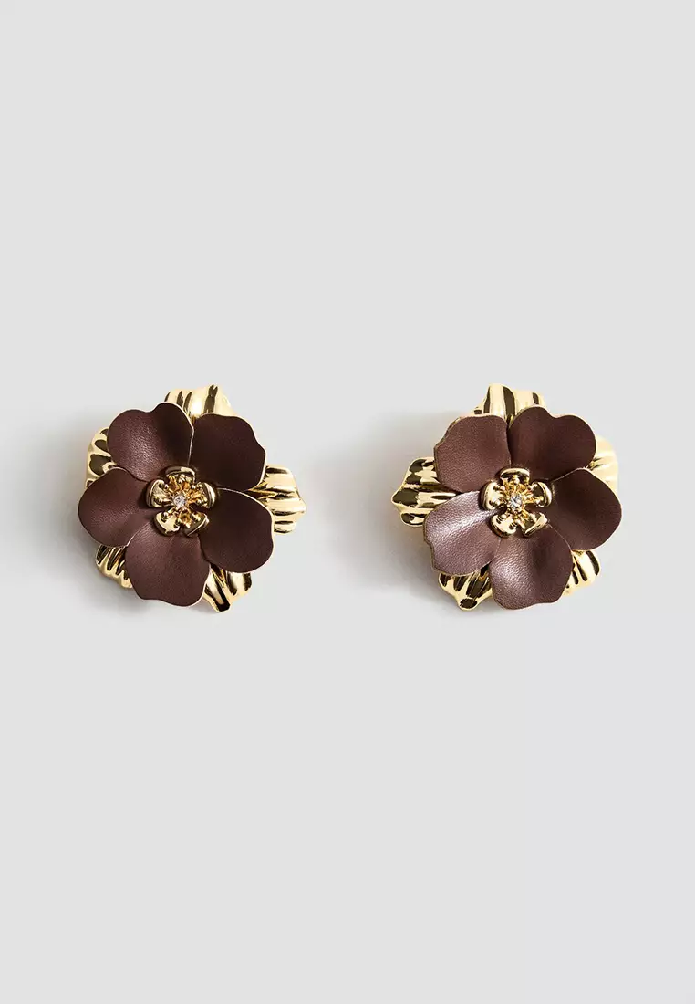 Metallic Floral Earrings