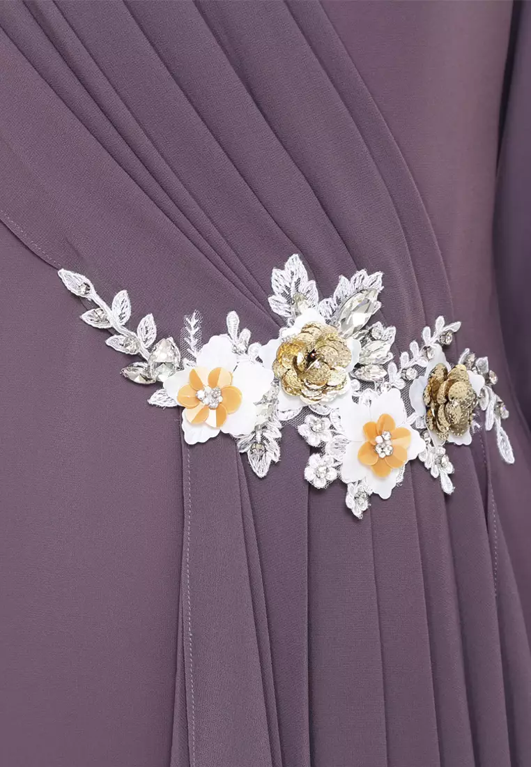 Pionery Kurung Modern in Purple Grey