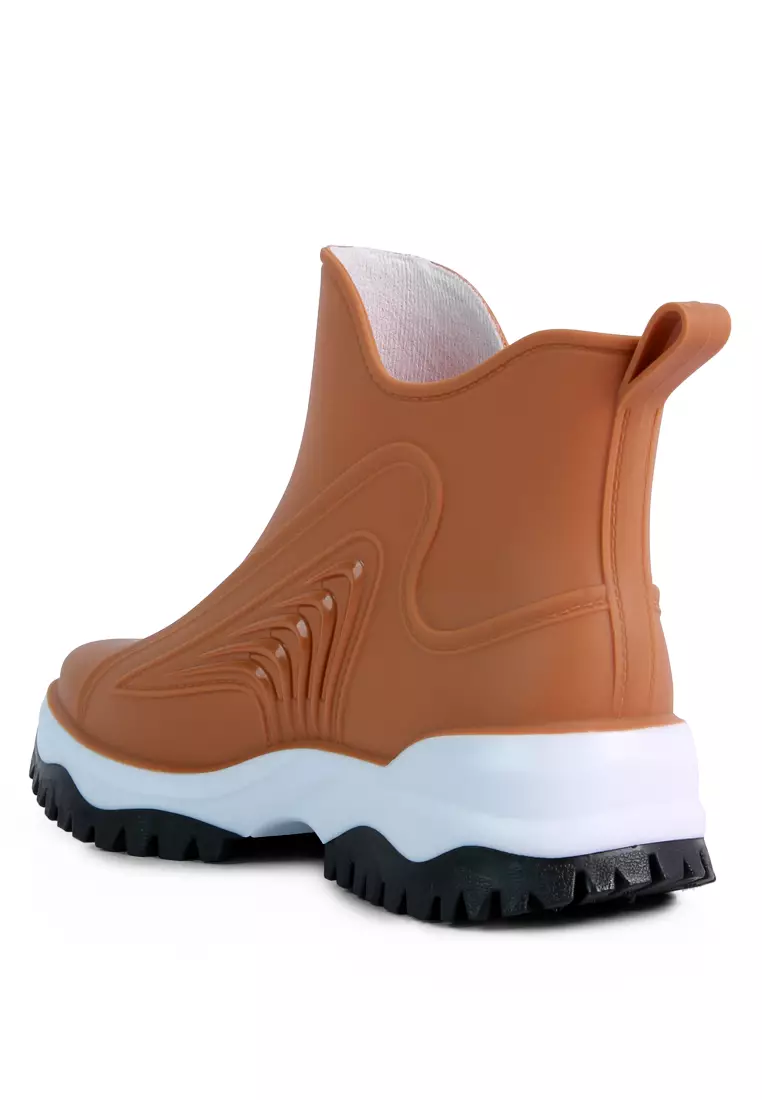 Women Rainboots Slip-on Waterproof Girls Ankle Boots PVC Anti-Slip Spring  Autumn Rain Shoes Platform Woman Fishing Rubber Shoes