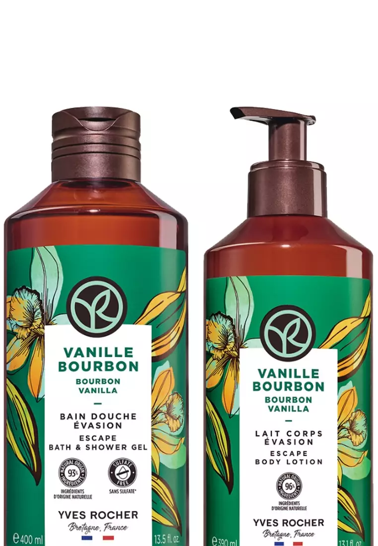 Bourbon Vanilla Body Wash Shower Gel 400ml and Lotion Moisturizer Bundle 390ml Scented Long Lasting