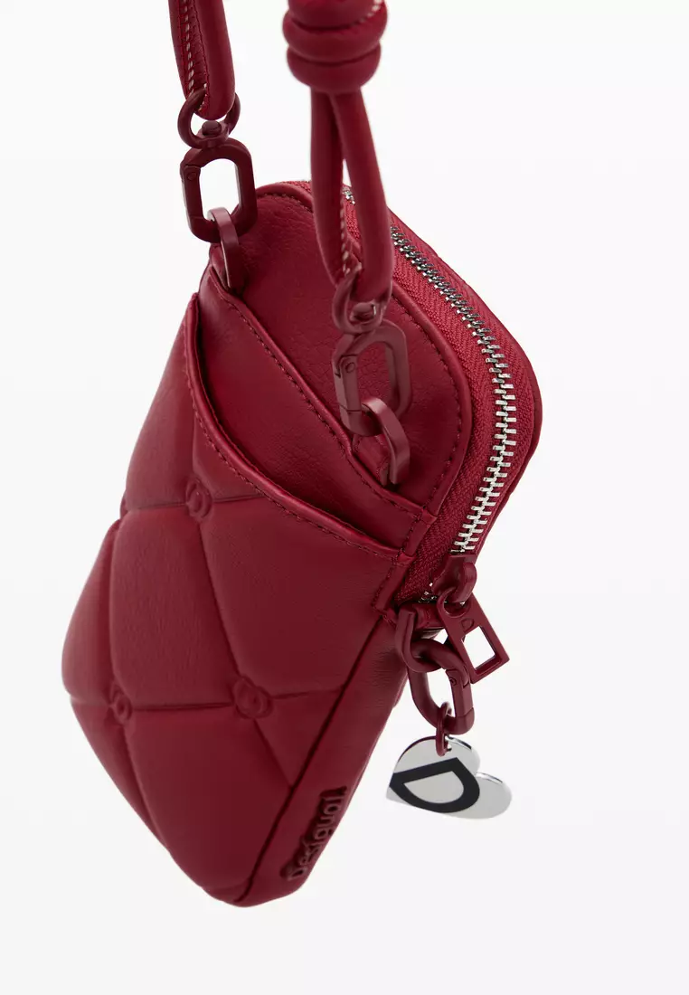 Padded faux leather phone holder