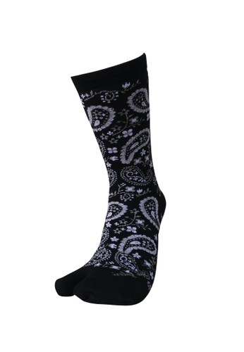 SOXGALERI black Sox Galeri Crew Cotton Thumb Socks Fashion Black D945FAA6B7E05FGS_1
