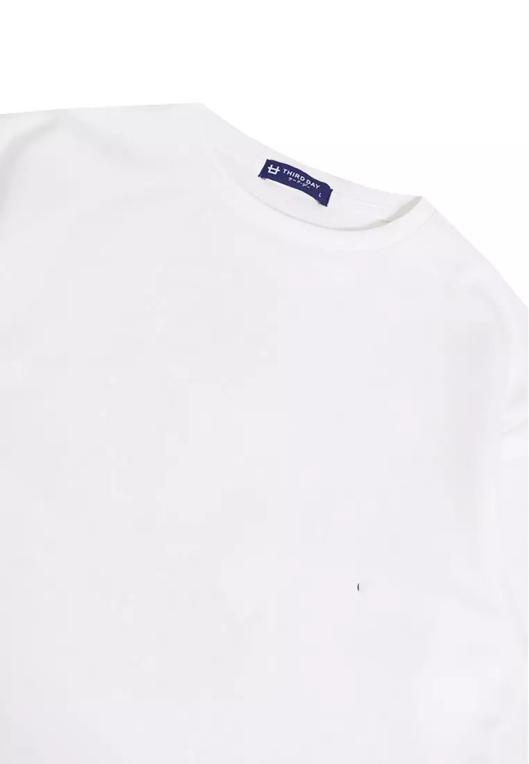 MTM56 kaos oversize couple kain tebal scuba batik paisley putih