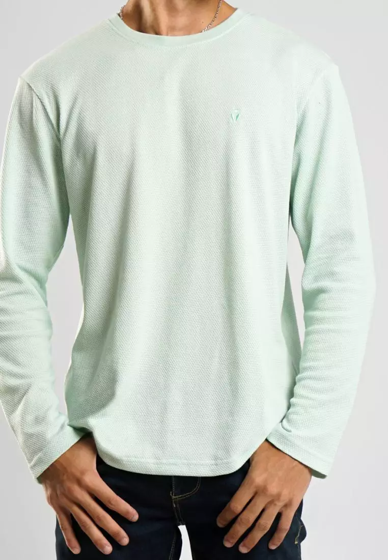 MATSUDA Kaos Lengan Panjang 20S Texture Popcorn Katun Nagato