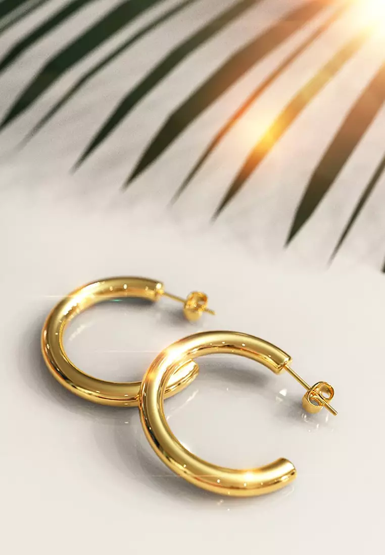 Erica Gold Hoop Earrings 30mm