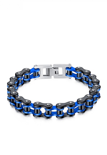HAPPY FRIDAYS blue Bicycle Titanium Steel bracelet GGXP-1029 BC59DAC671F536GS_1