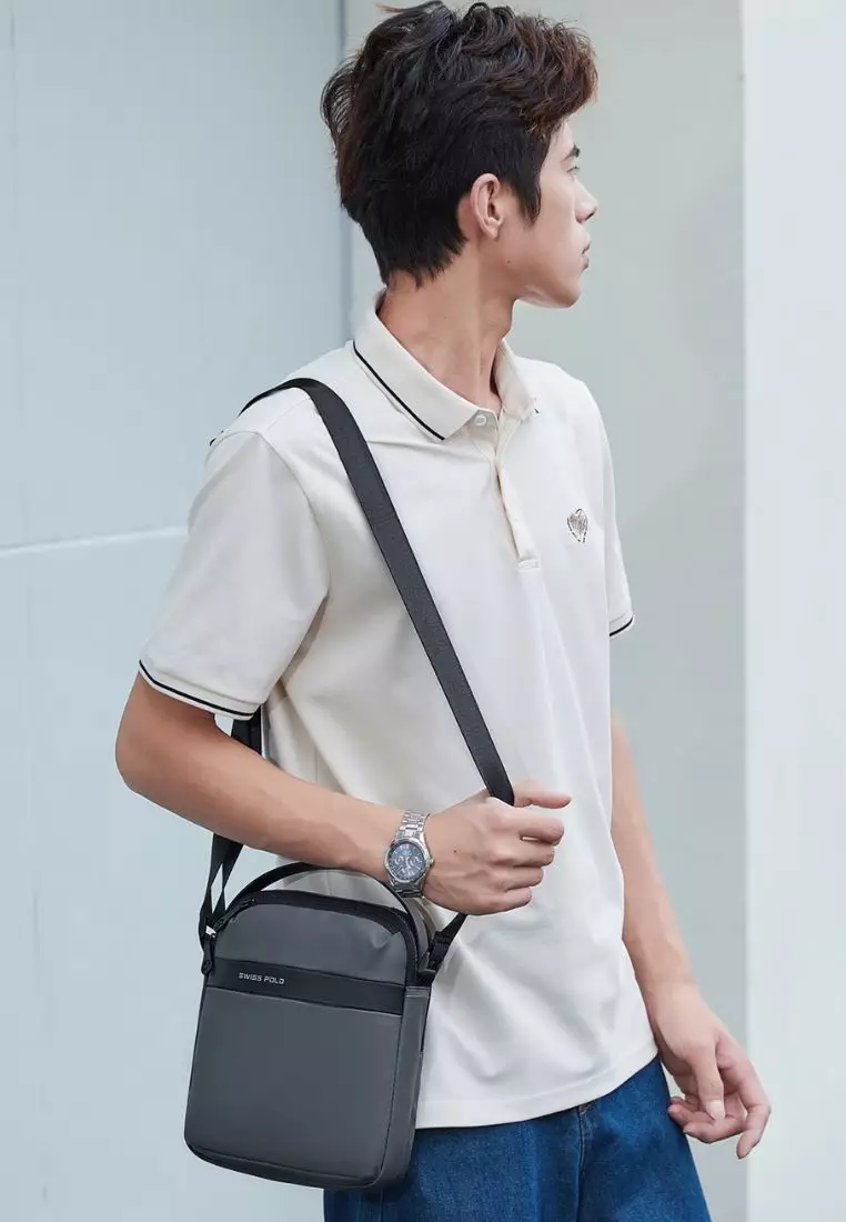 Men's Sling Bag / Crossbody Bag (Tas Selempang Pria) - Abu-Abu