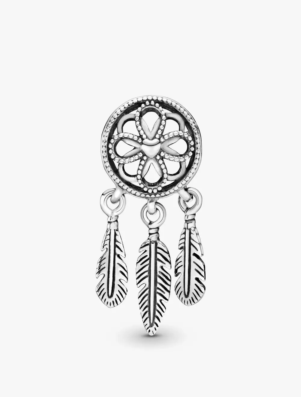 Dream catcher silver charm