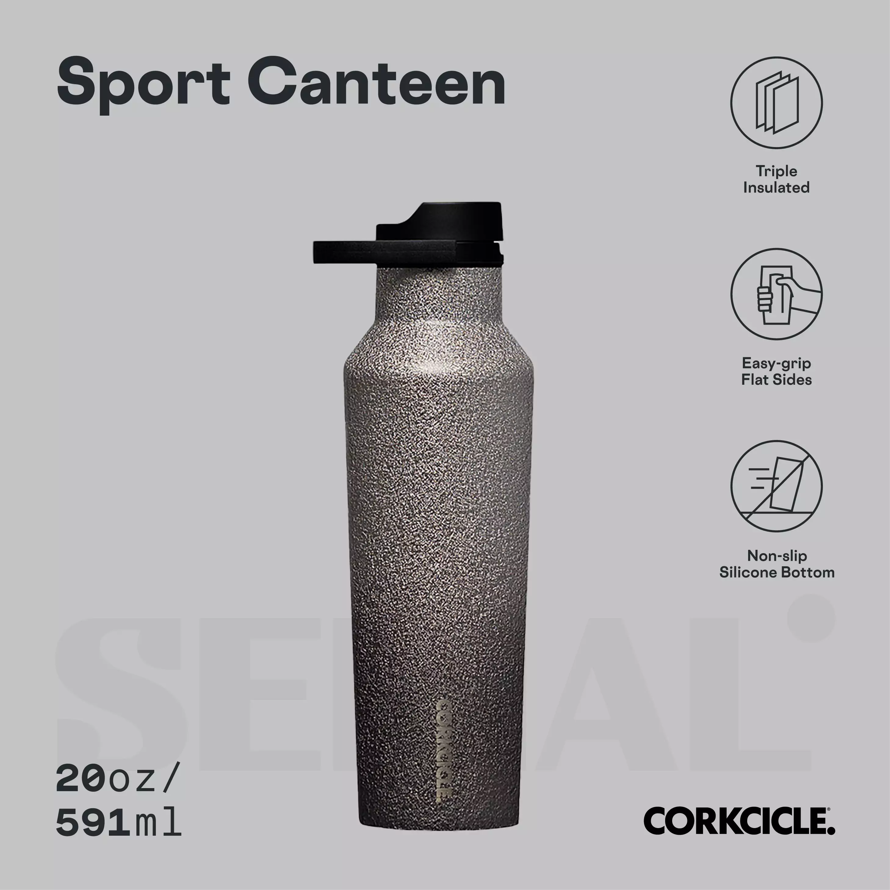 CORKCICLE Sport Canteen 20oz - Steel Shadow