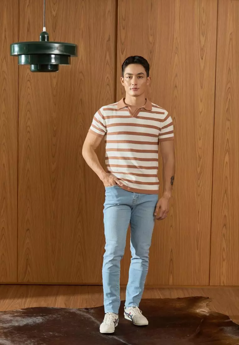 Kale Frans Brown / Polo Shirt rajut premium berbahan dasar cotton wool