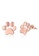 925 Signature 925 SIGNATURE Solid 925 Sterling Silver Animal Paw Print Rose Gold Stud Earrings D612CACA3287B3GS_1