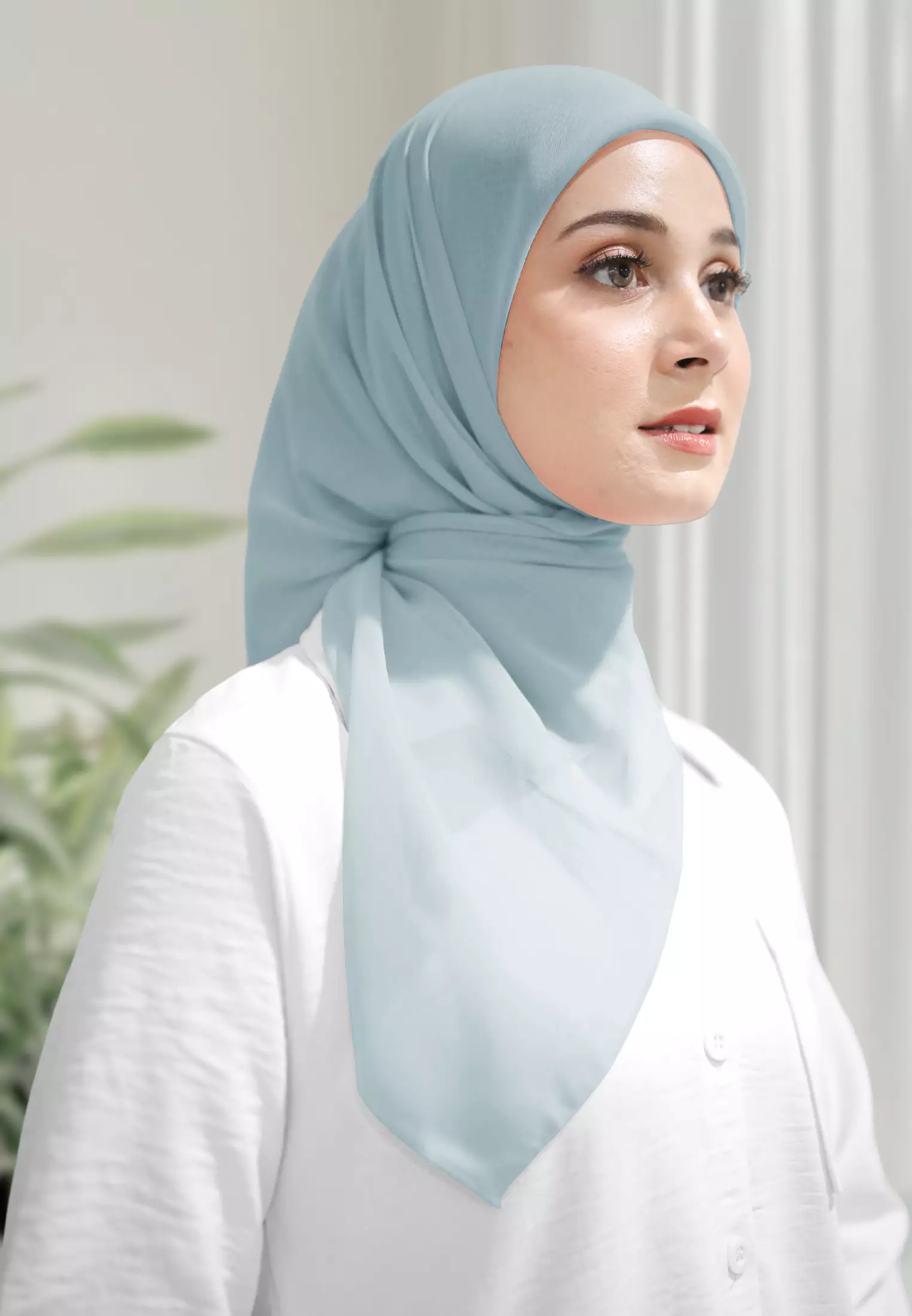 Haura Scarf Paris | Hijab Segiempat | Plain Paris Hijab Polos - Blue Bell