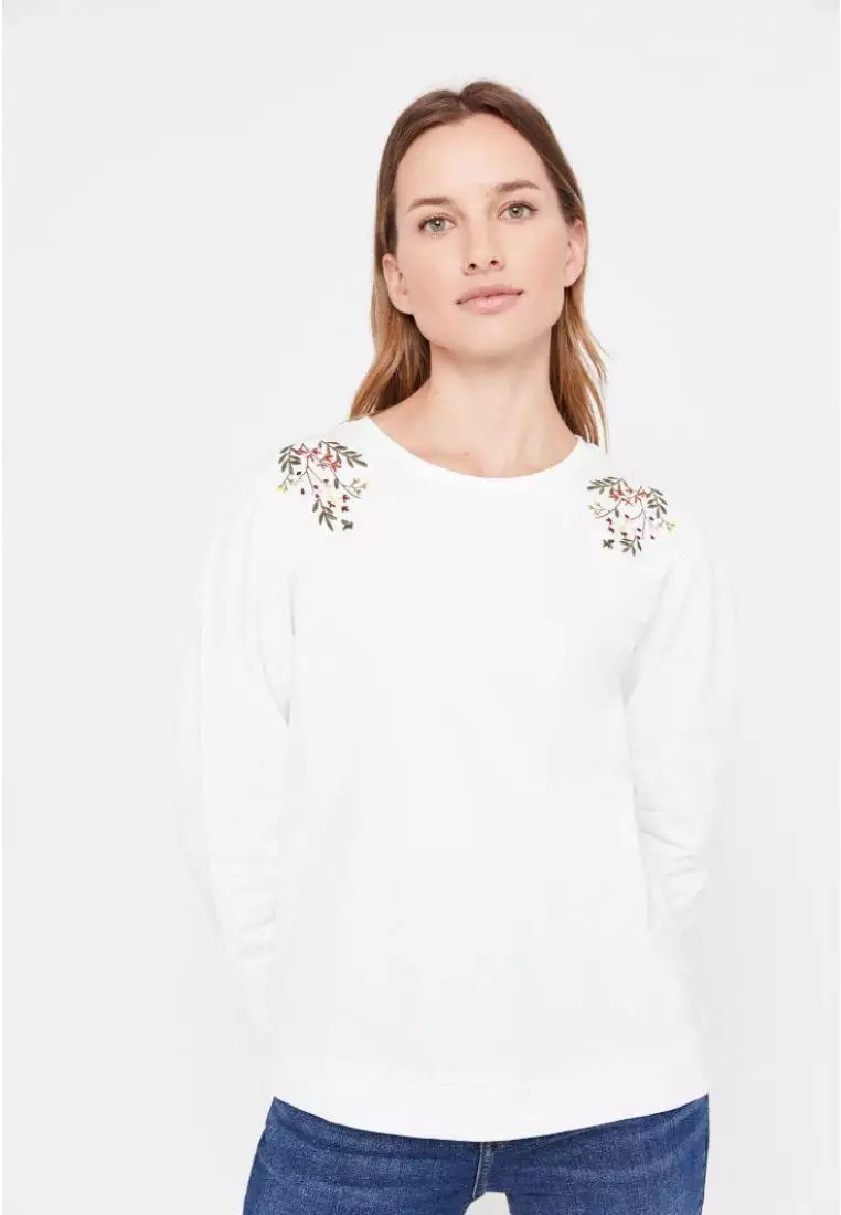 Floral store embroidered sweatshirts