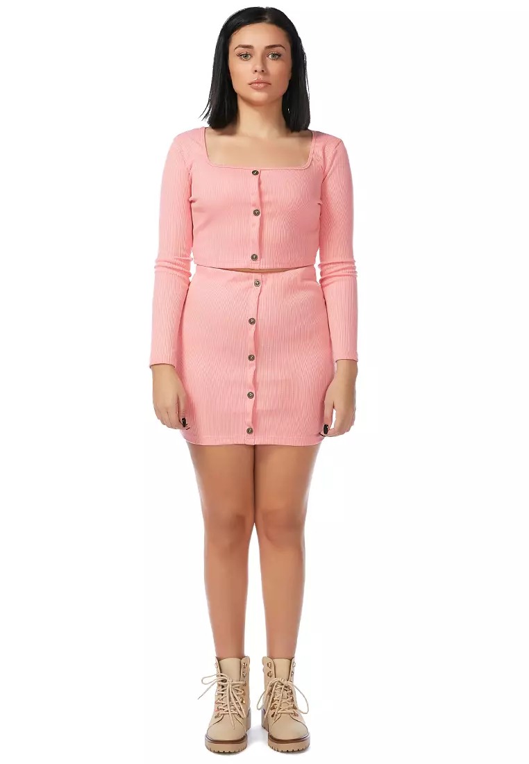 Buy London Rag Smart Play Pink Crop Suit Top Online 