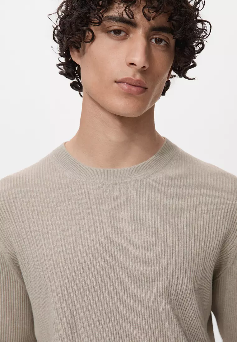 Fine Rib-Knit Cotton Sweater