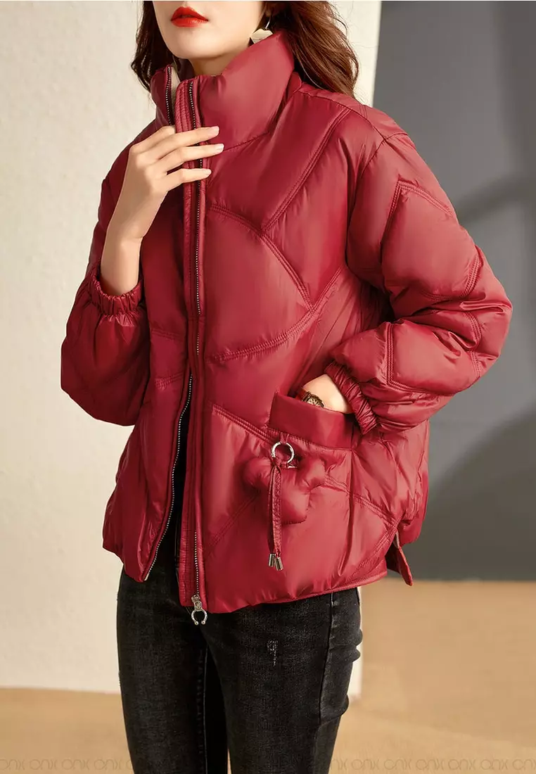 Red cotton jacket sale women's