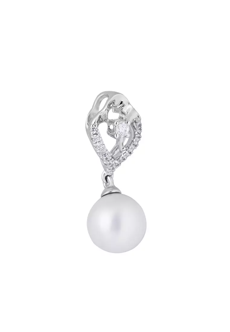 TOMEI Pearl Diamond Pendant Set White Gold 375+585