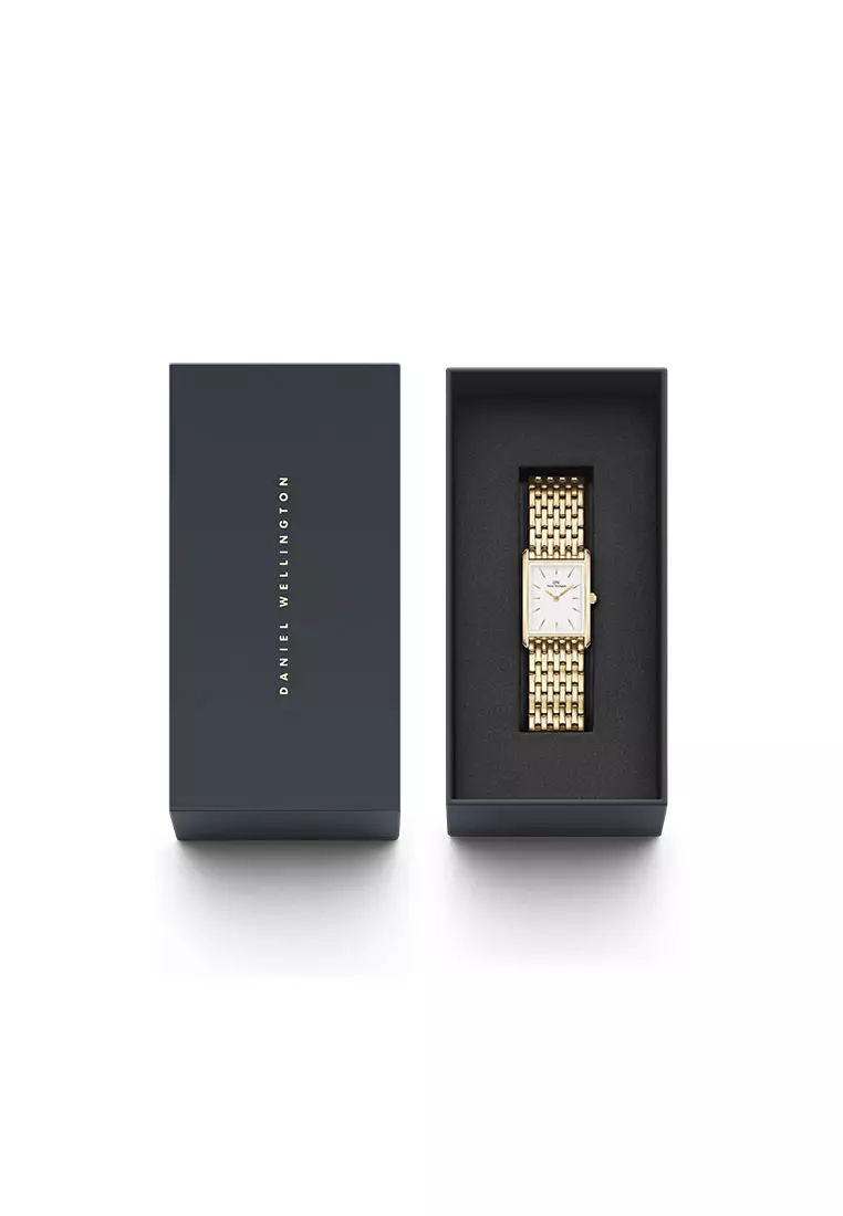 Bound 32x22mm 9-link Gold - WhiteDial - Fashion Watch for women - Stainless Steel Strap Watch - Female Watch - DW Official - Authentic Jam Tangan perempuan