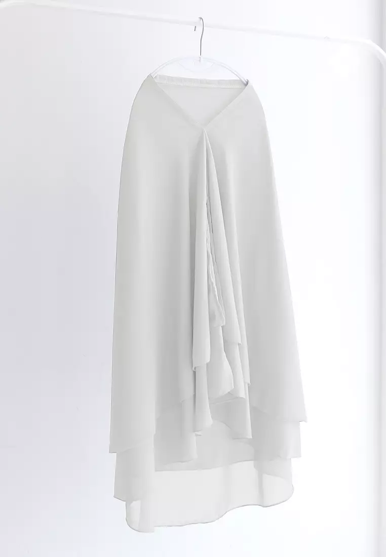 Anya Instan | Hijab Instan Resleting | Bergo Khimar Kerudung 2 Layer  - Winter White