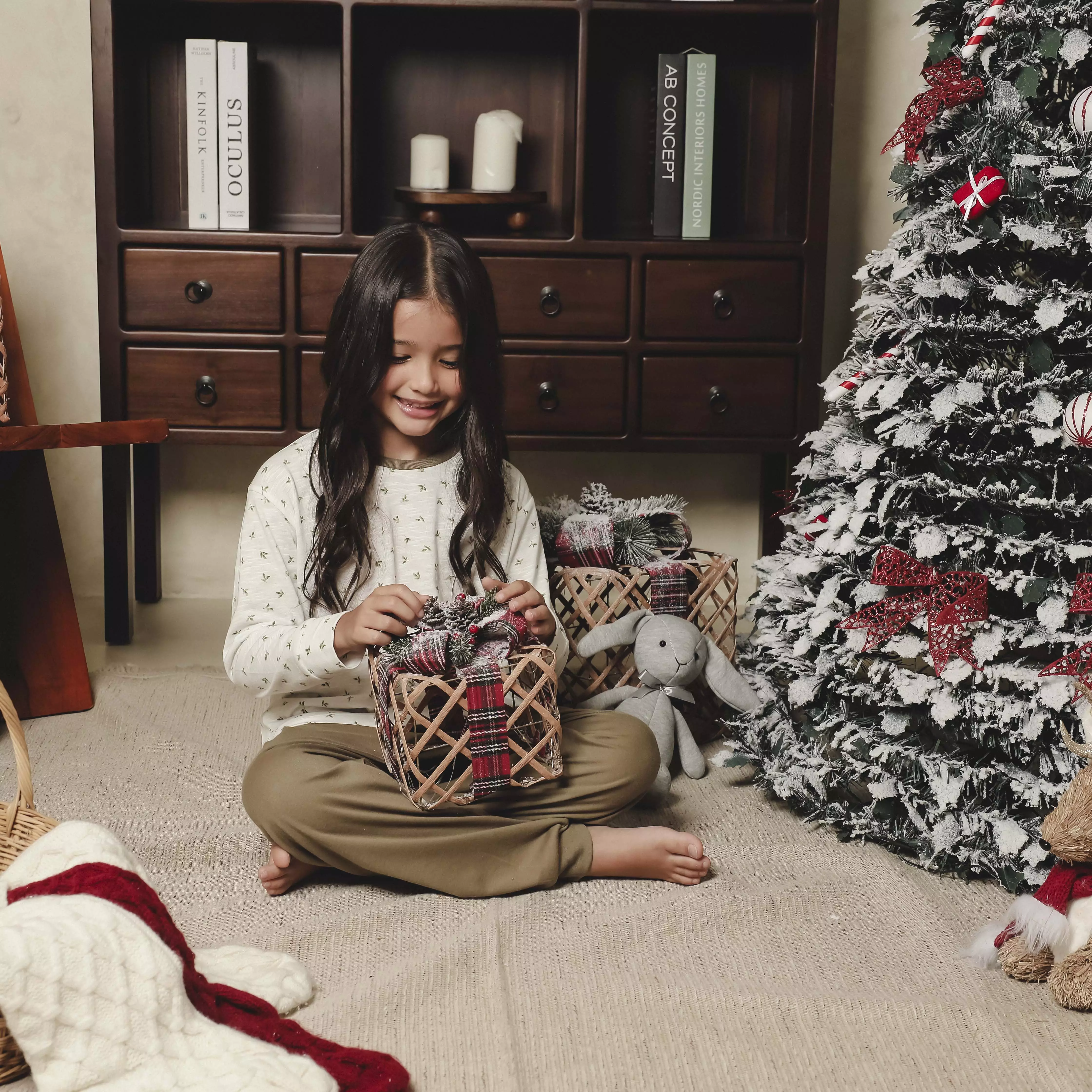 Pito Kids Set Piyama Panjang Anak Leaf Olive 1-8 Tahun