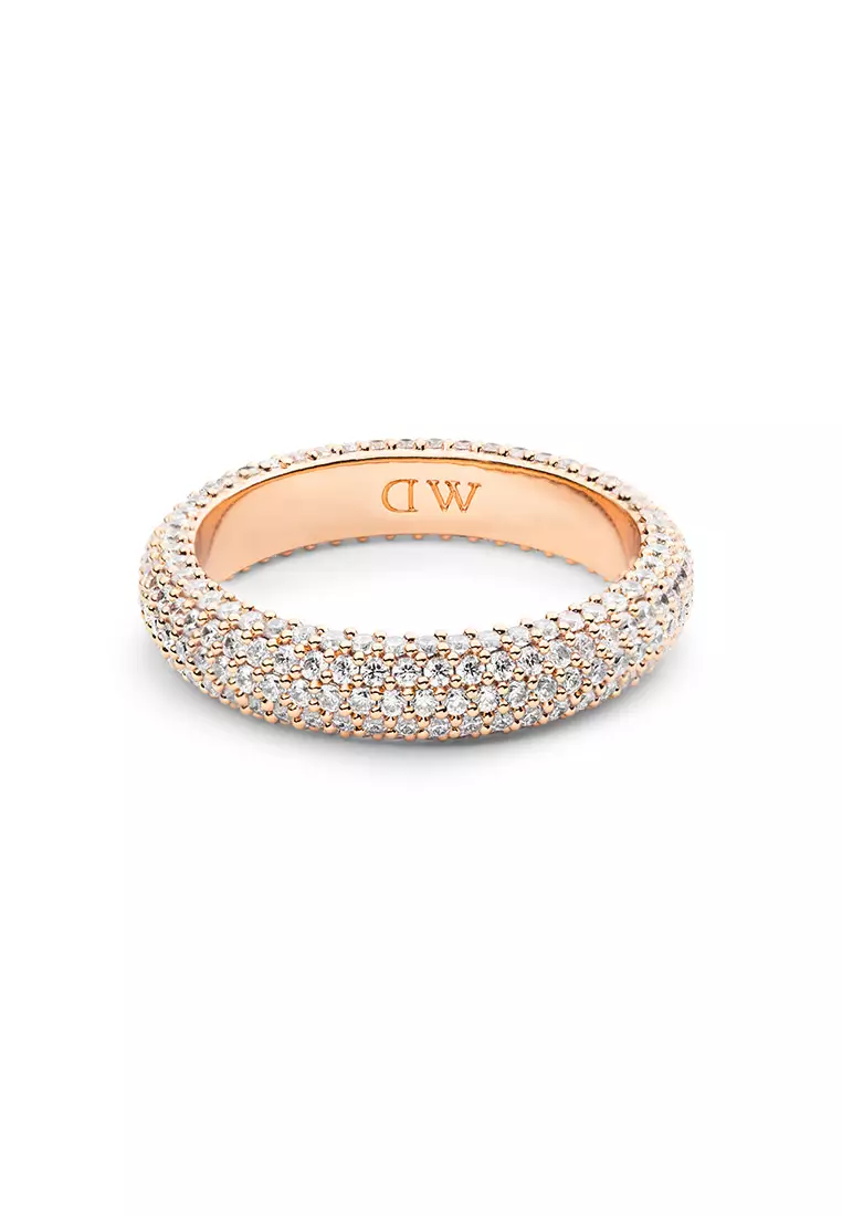 Pavé Ring 5.0mm Rose Gold Unisex Ring for women and men stainless steel crystal Ring DW Official Authentic Original