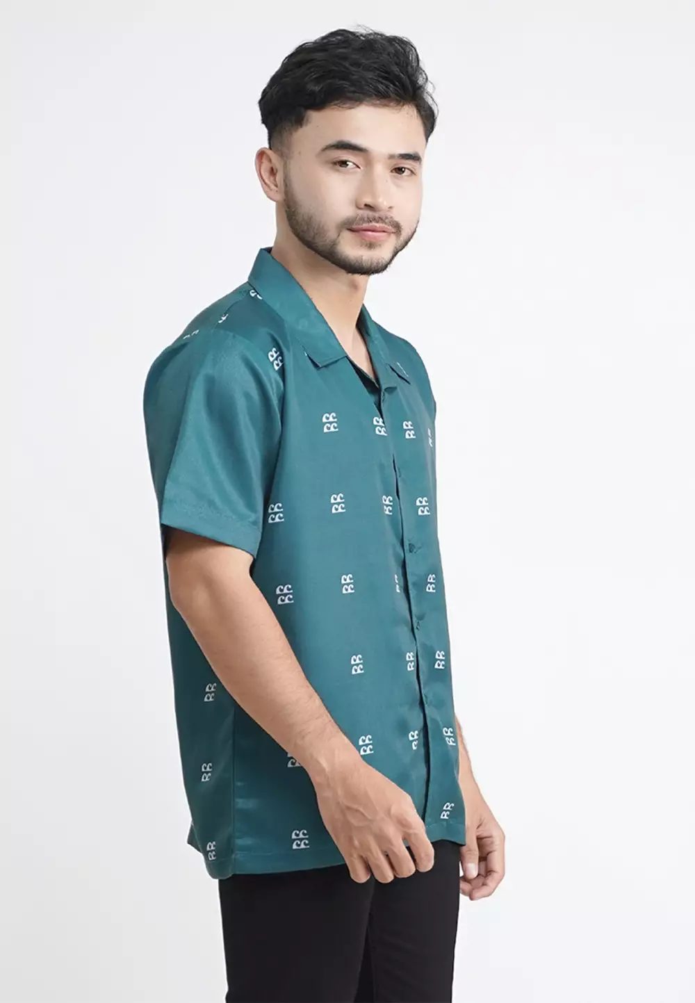 Tiento Kemeja Pakaian Pria Baju Kasual Atasan Lengan Pendek Motif Simpel Eunoia