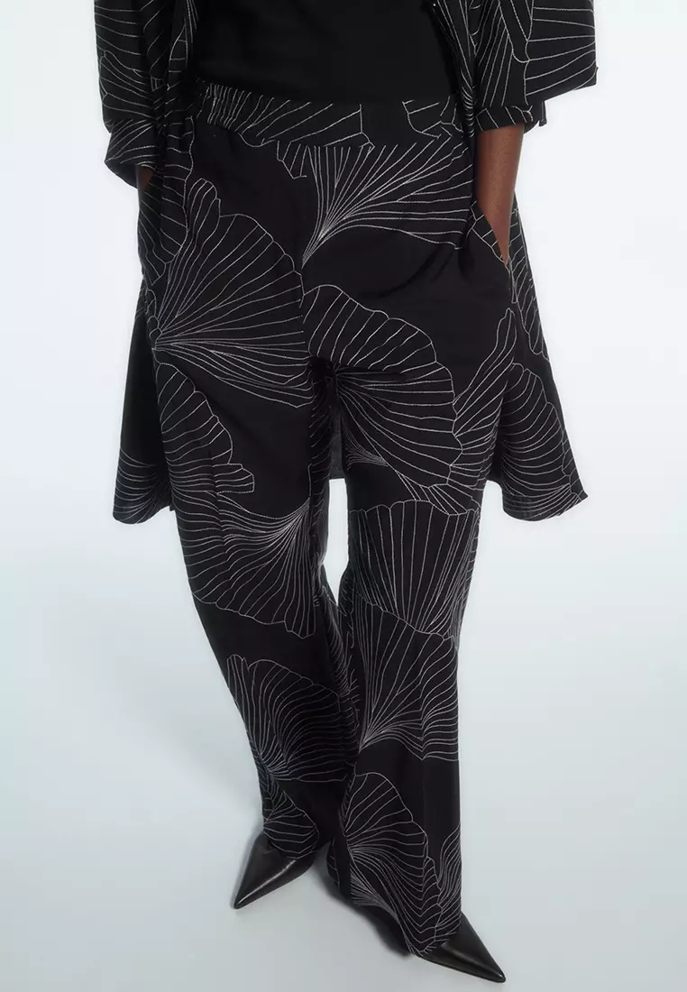 Embroidered Wool Trousers