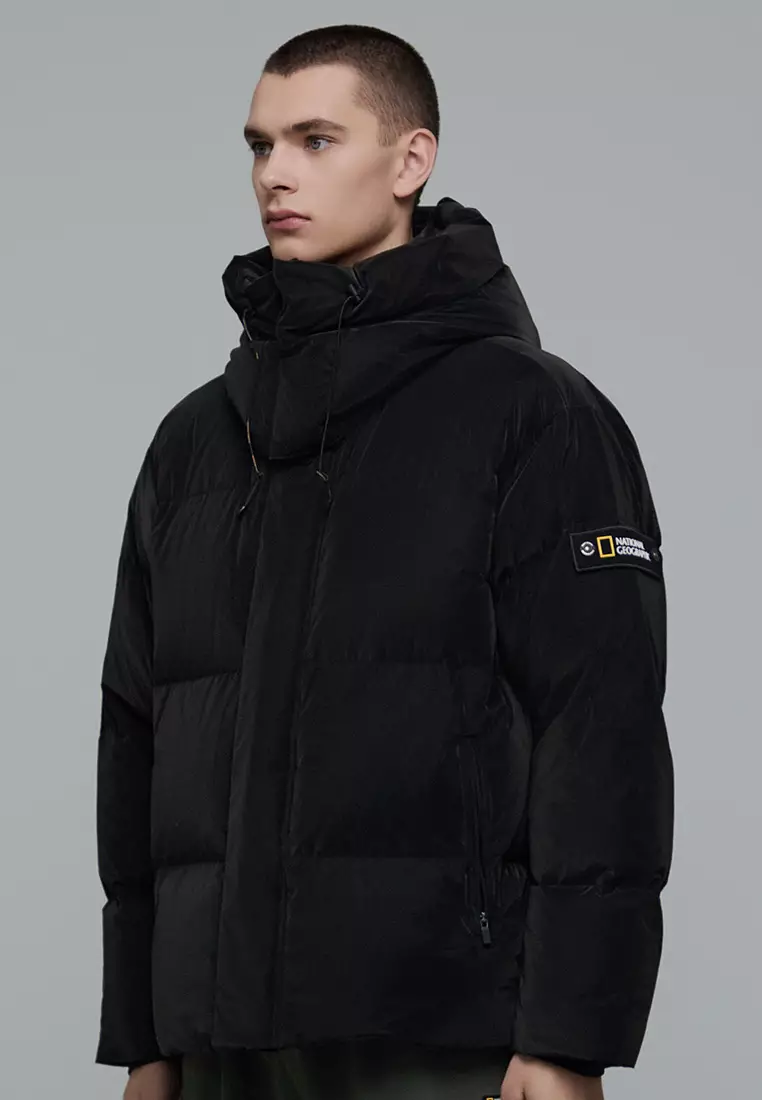 Unisex Glossy Hooded Down Jacket