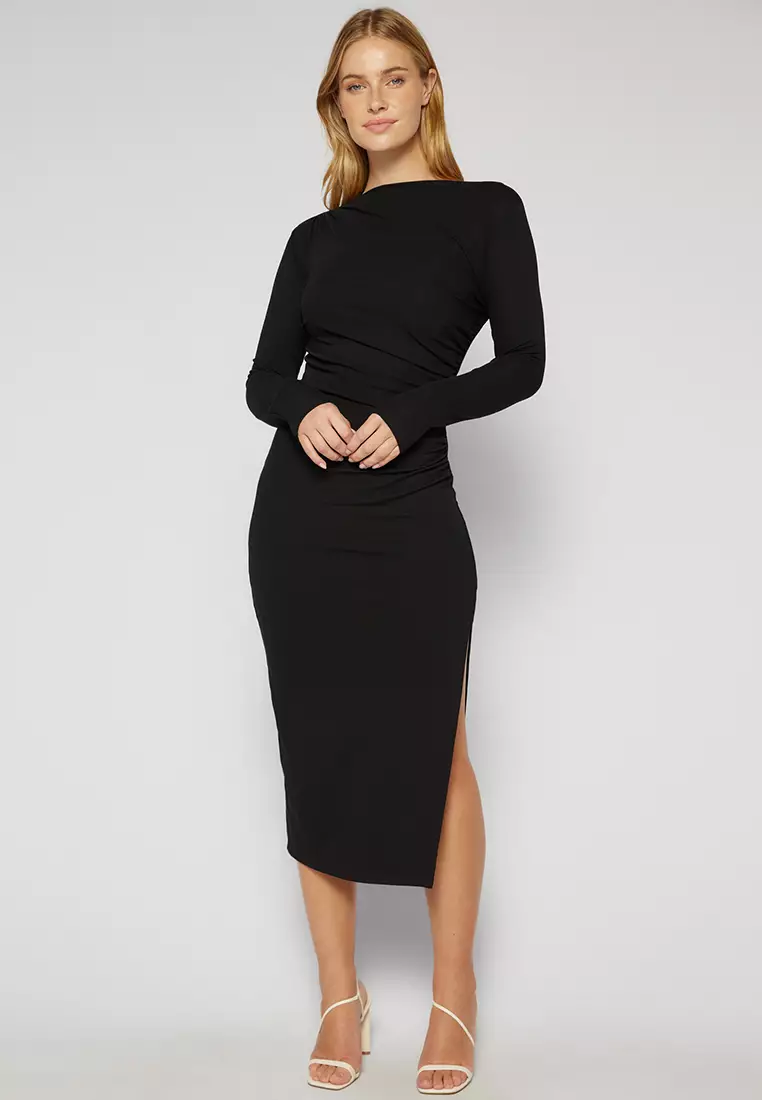 Long Sleeve Ruched Dress