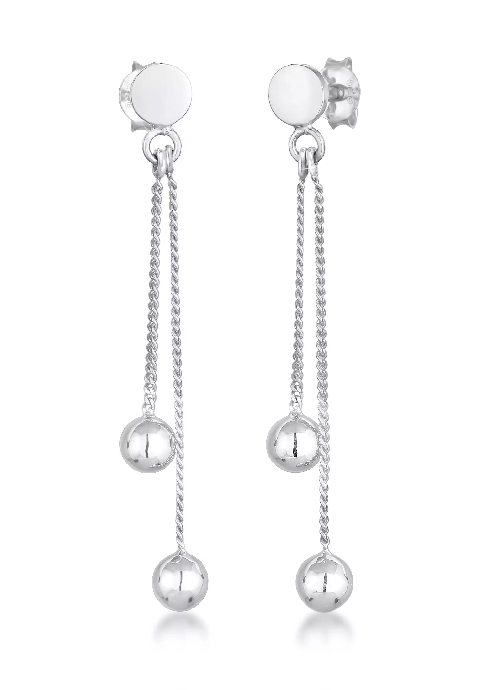 Elli Trend Geo Women's Stud Earrings Chain with Crystal in 925 Sterling