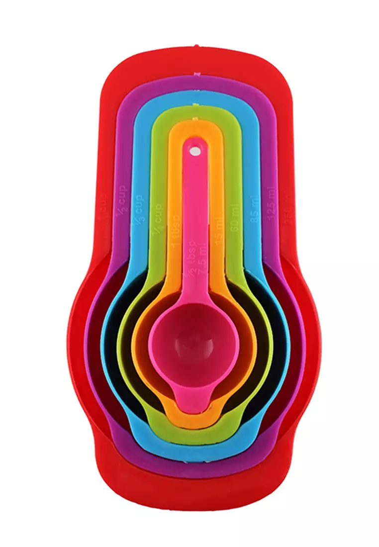 rainbow color 6-piece plastic measuring cups